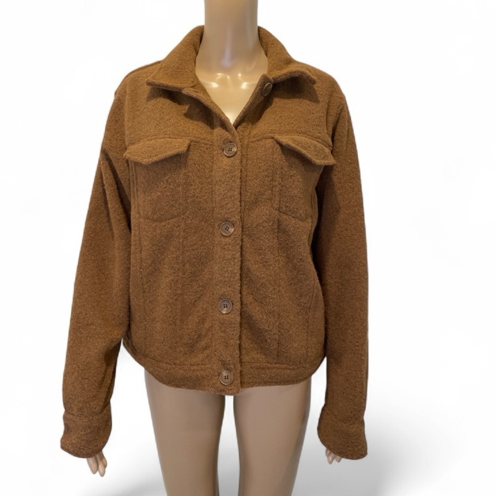 Joie cropped Brown Button-Up Jacket size L